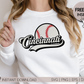 Cincinnati Baseball SVG PNG | Retro Sublimation | Cincinnati Baseball Fan T shirt Design Cut file