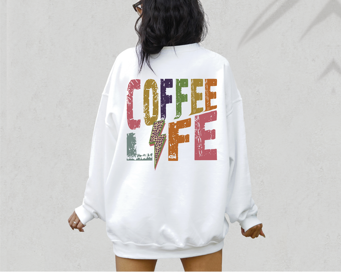 Coffee Life SVG PNG | Distressed font Sublimation | Leopard Lightning Bolt | Summer T shirt Design