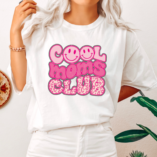 Cool Moms Club SVG PNG | Mother's Day Sublimation | Retro Smile face T shirt Design