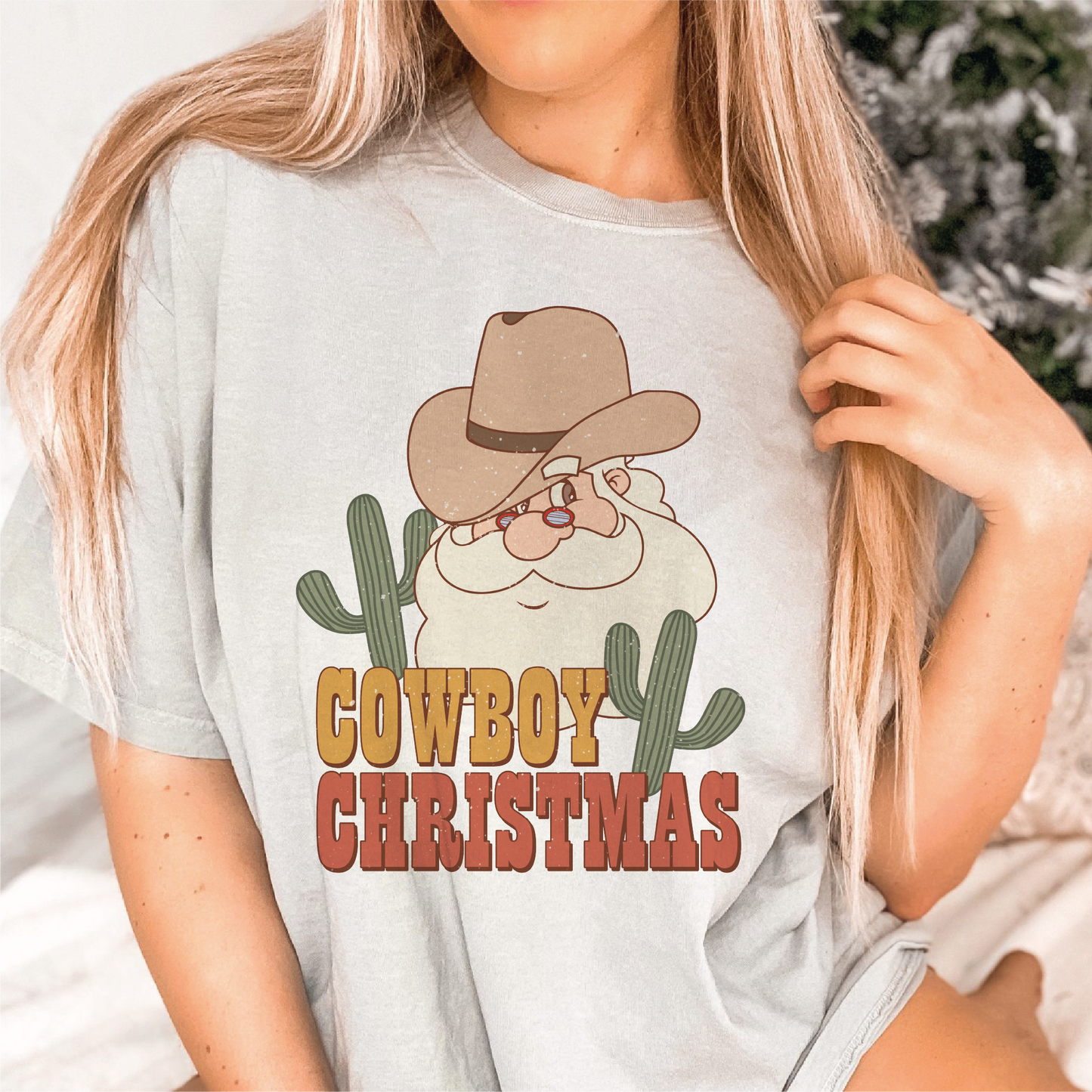 Cowboy Christmas SVG PNG | Christmas Sublimation | Groovy Christmas | T shirt Design Cut file