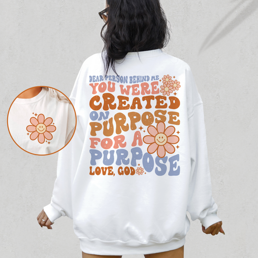 Dear Person Behind Me PNG SVG | Created for Purpose Sublimation | Christian T shirt Design