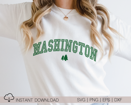 Washington SVG PNG | Washington State Cut file | Vacation T shirt Design Sublimation