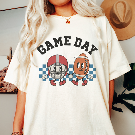 Game Day SVG PNG | Retro Football Characters Sublimation | Groovy T shirt Design