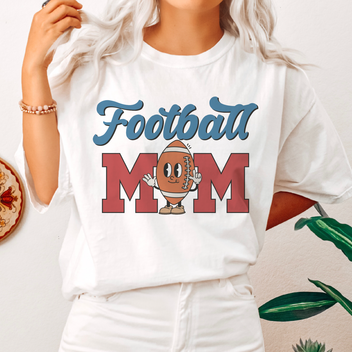 Football Mom SVG PNG | Retro Football Character Sublimation | Groovy T shirt Design