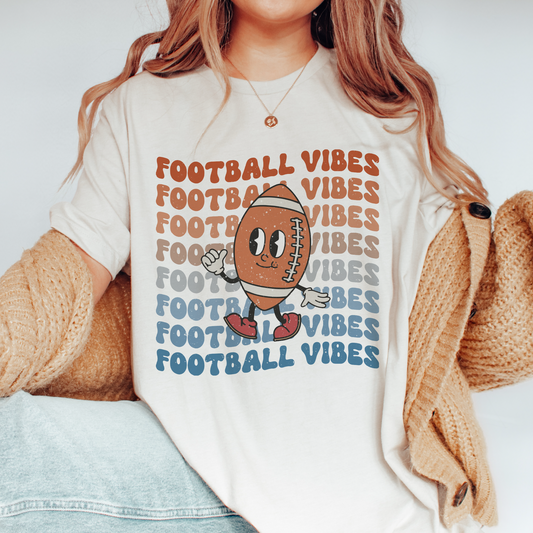 Football Vibes SVG PNG | Retro Football Character Sublimation | Groovy T shirt Design