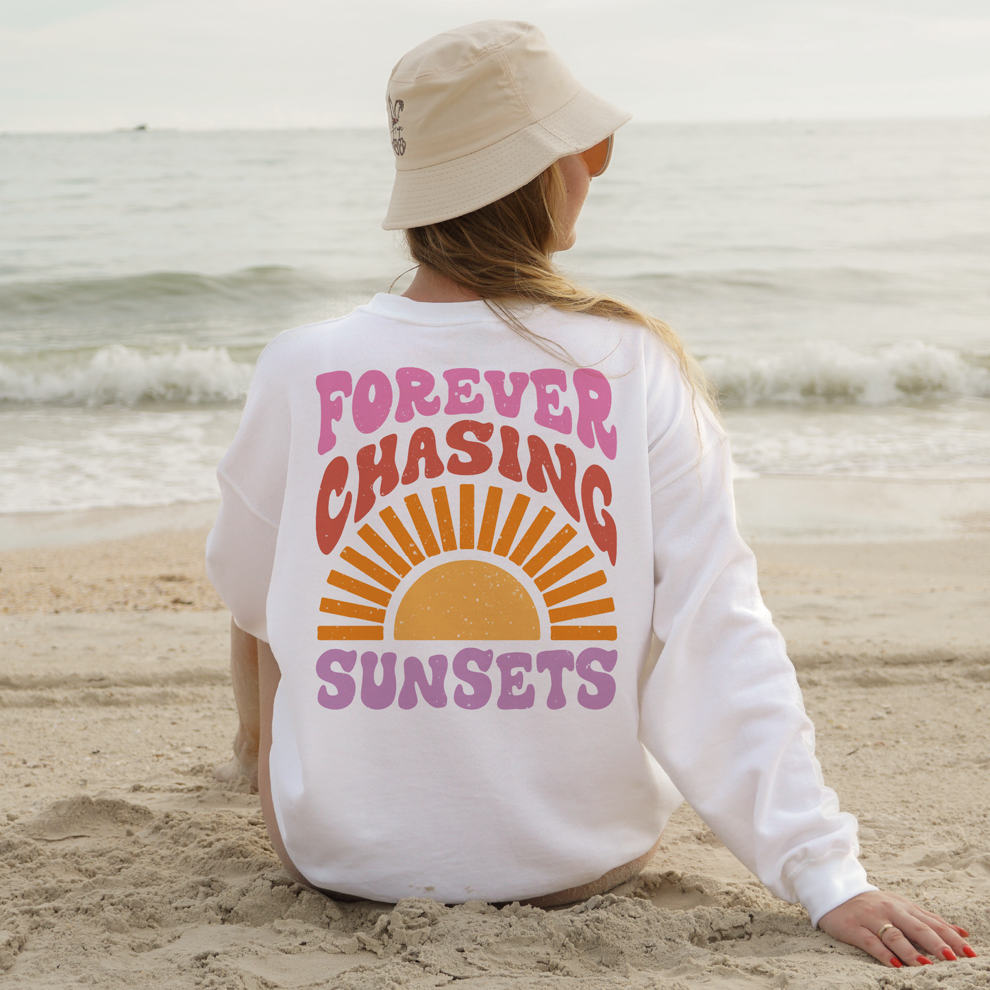 Forever Chasing Sunsets PNG SVG | Retro Summer Sublimation | Beach T shirt Design