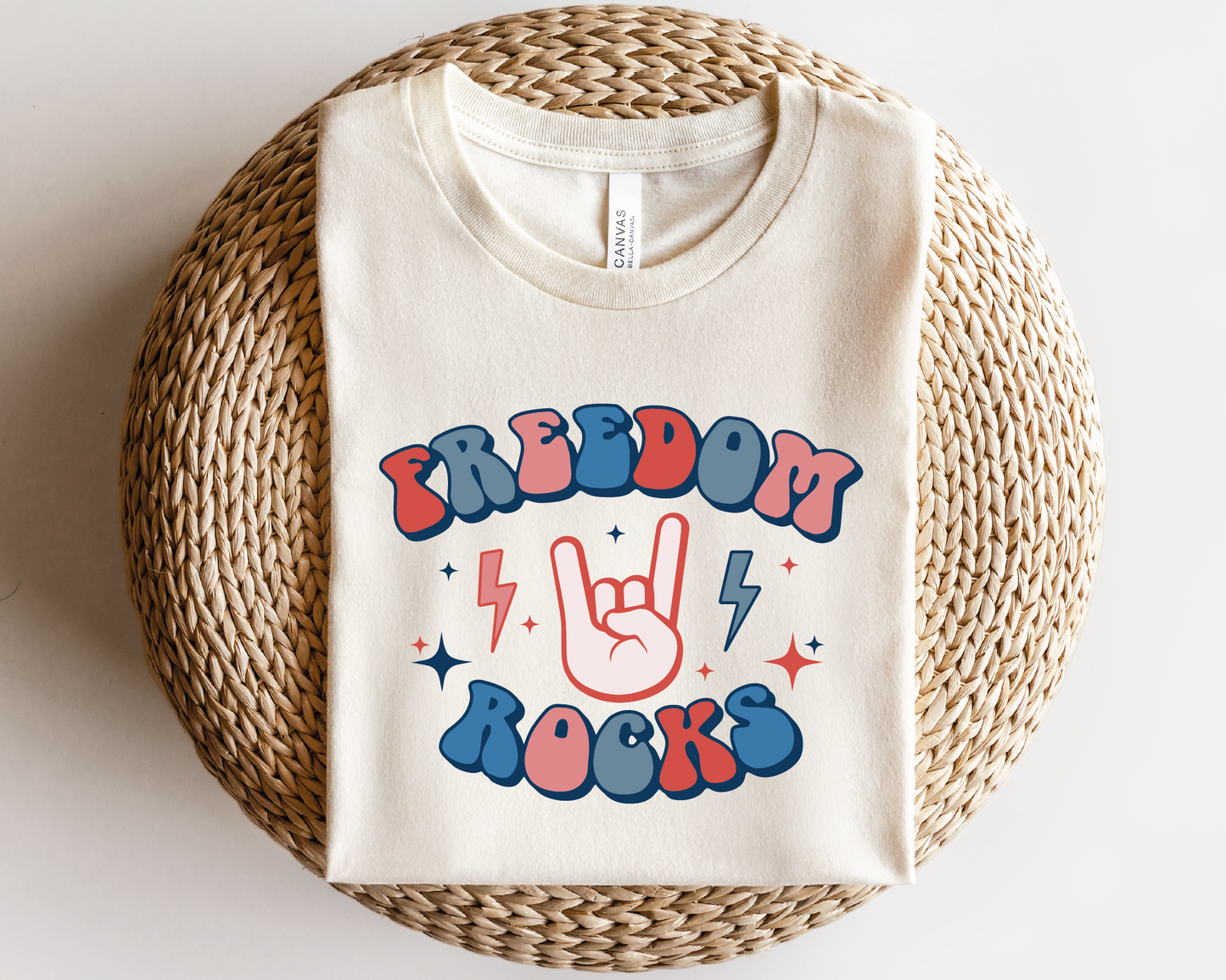 Freedom Rocks SVG PNG | America Patriotic Sublimation | Fourth of July | Retro Vintage T shirt Design