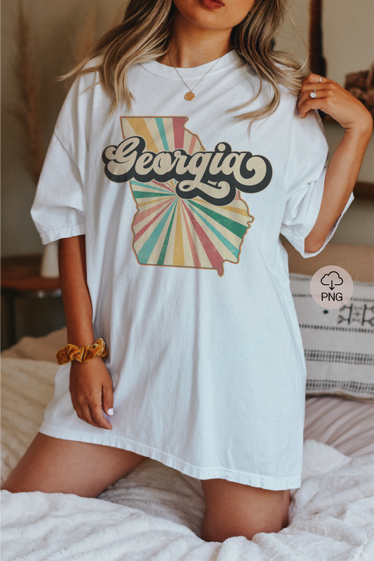 Georgia PNG | Vintage Georgia State Sublimation | Retro Distressed T shirt Design
