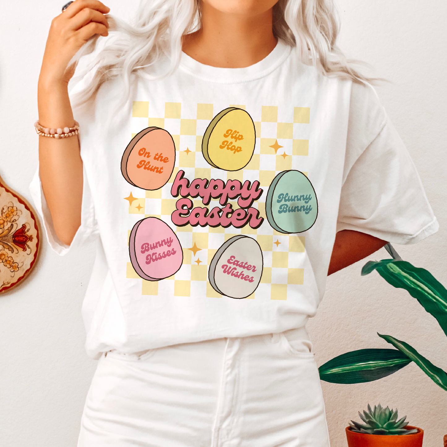 Happy Easter PNG SVG | Groovy Easter Sublimation | Candy Easter Eggs T shirt Design