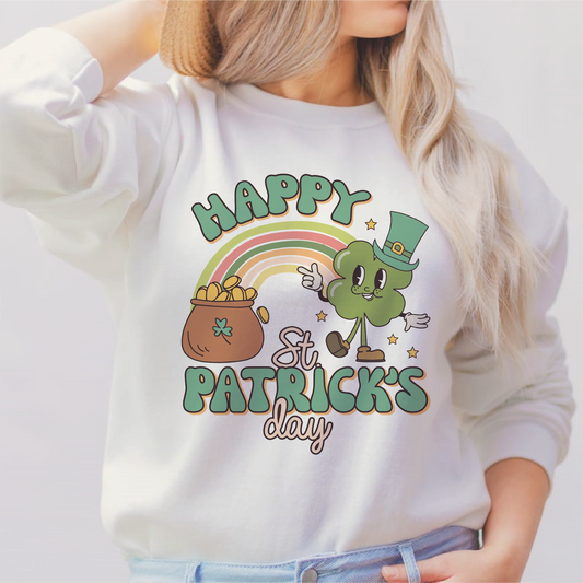 Happy St. Patrick's Day PNG SVG | Patricks Day Sublimation | Groovy Shamrock Tshirt Desig