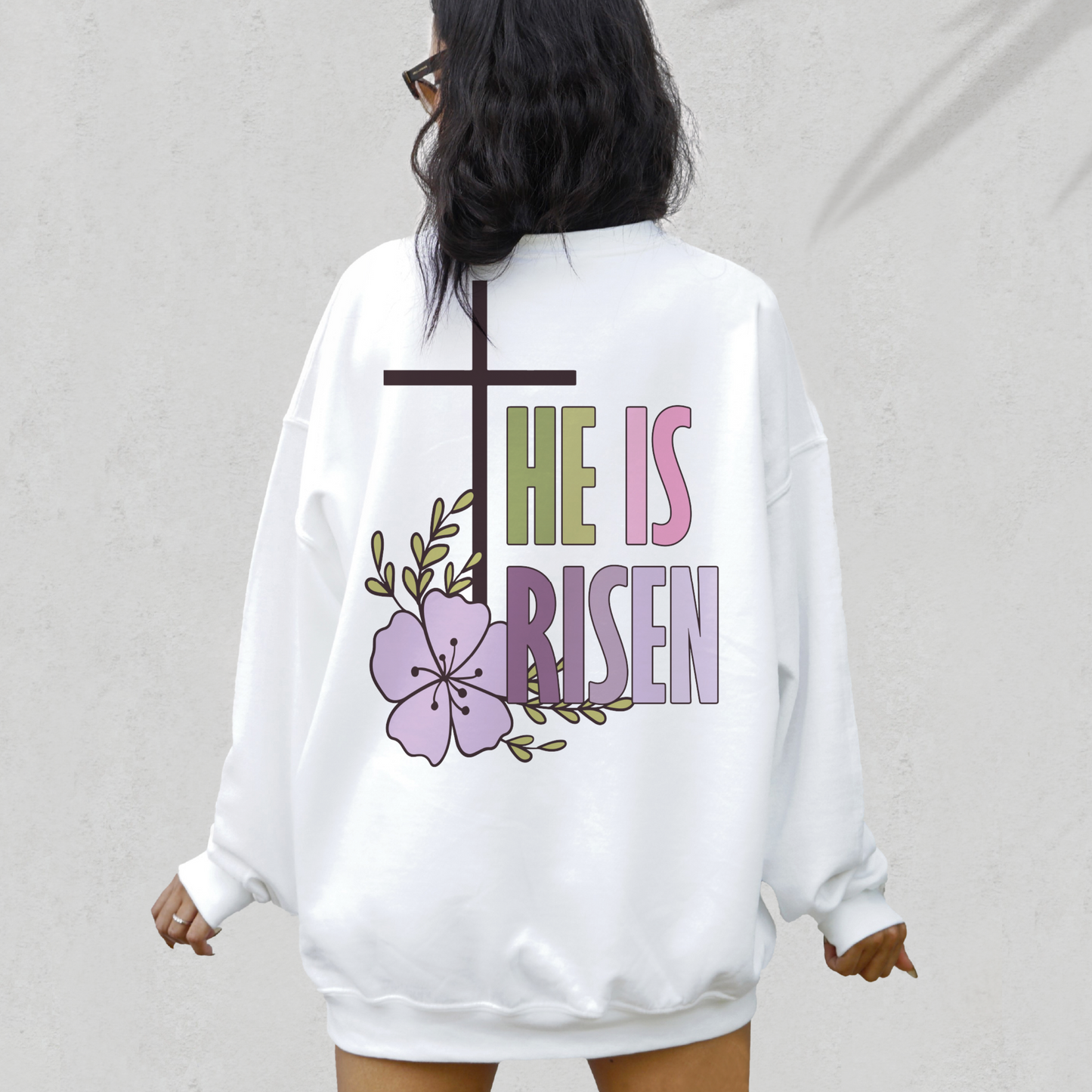 He is Risen PNG SVG | Christian Easter Sublimation | Easter Cross T shirt Design