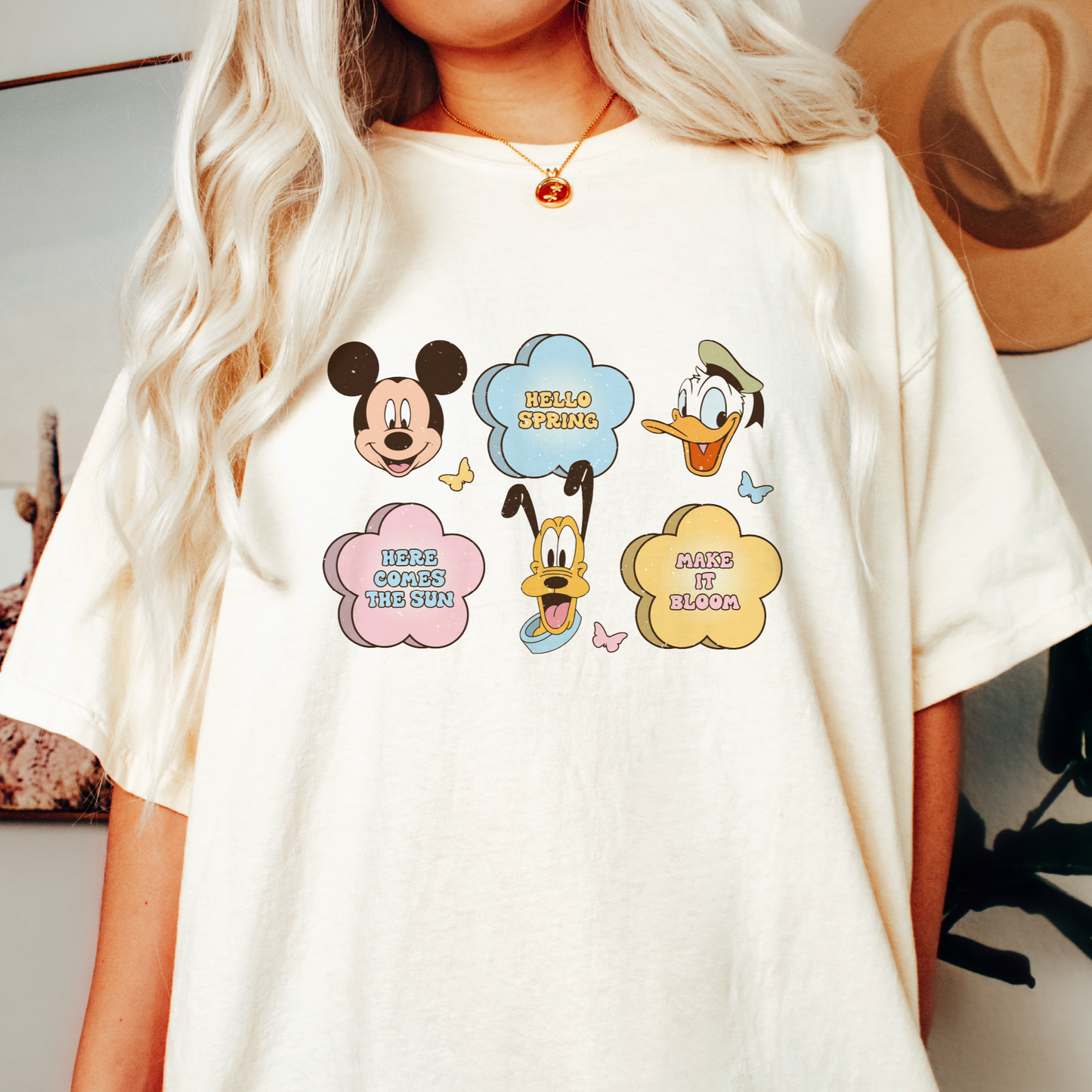 Hello Spring Magical Mickey Friends PNG SVG | Spring Sublimation | Retro T shirt Design