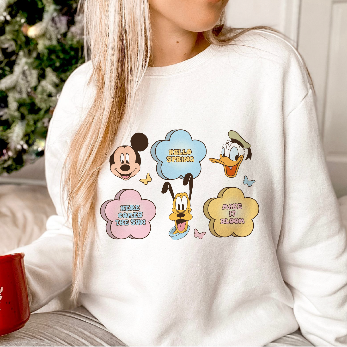 Hello Spring Magical Mickey Friends PNG SVG | Spring Sublimation | Retro T shirt Design