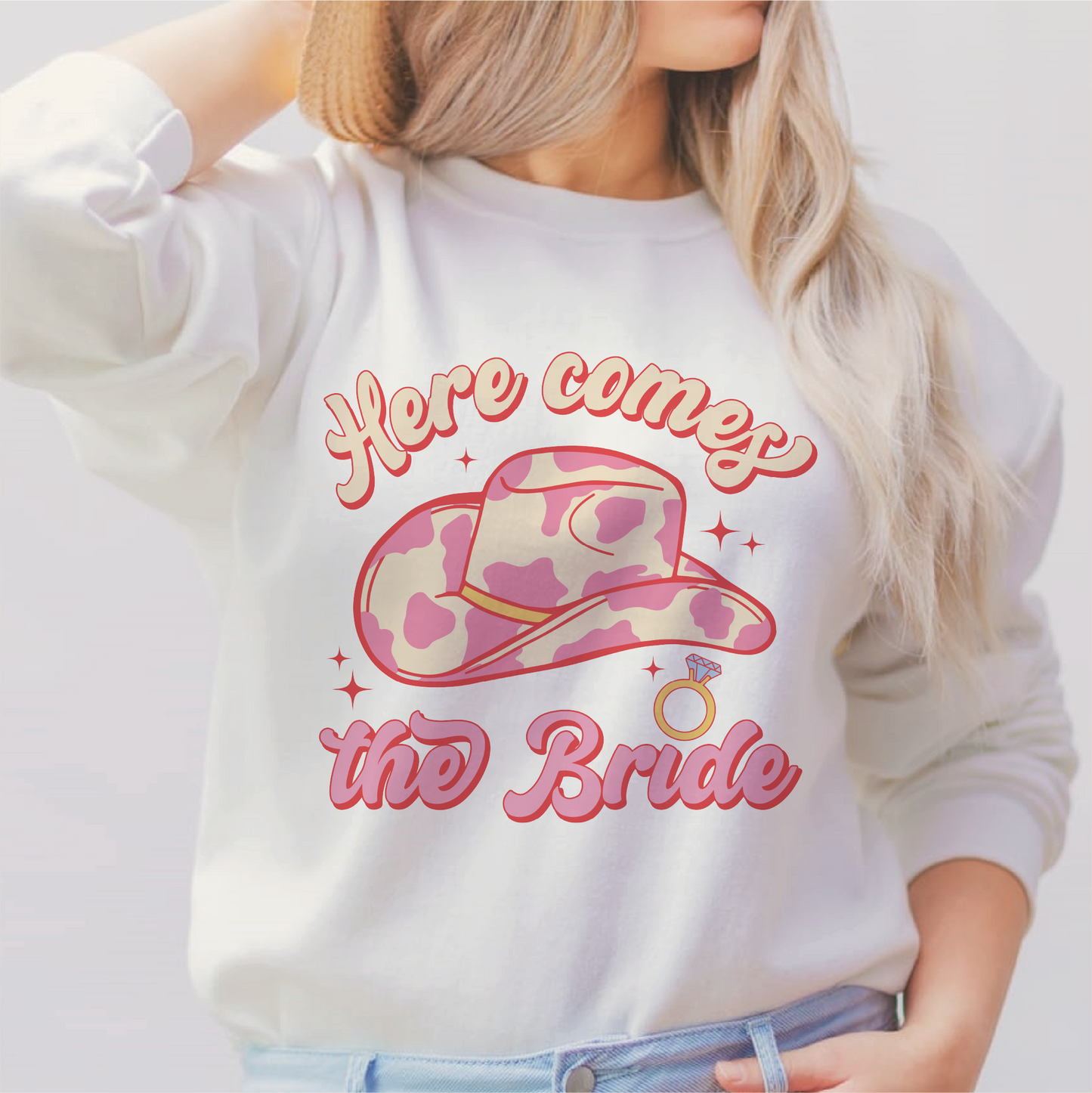 Here Comes The Bride SVG PNG | Bachelorette Sublimation | Retro Cowgirl | T shirt Design