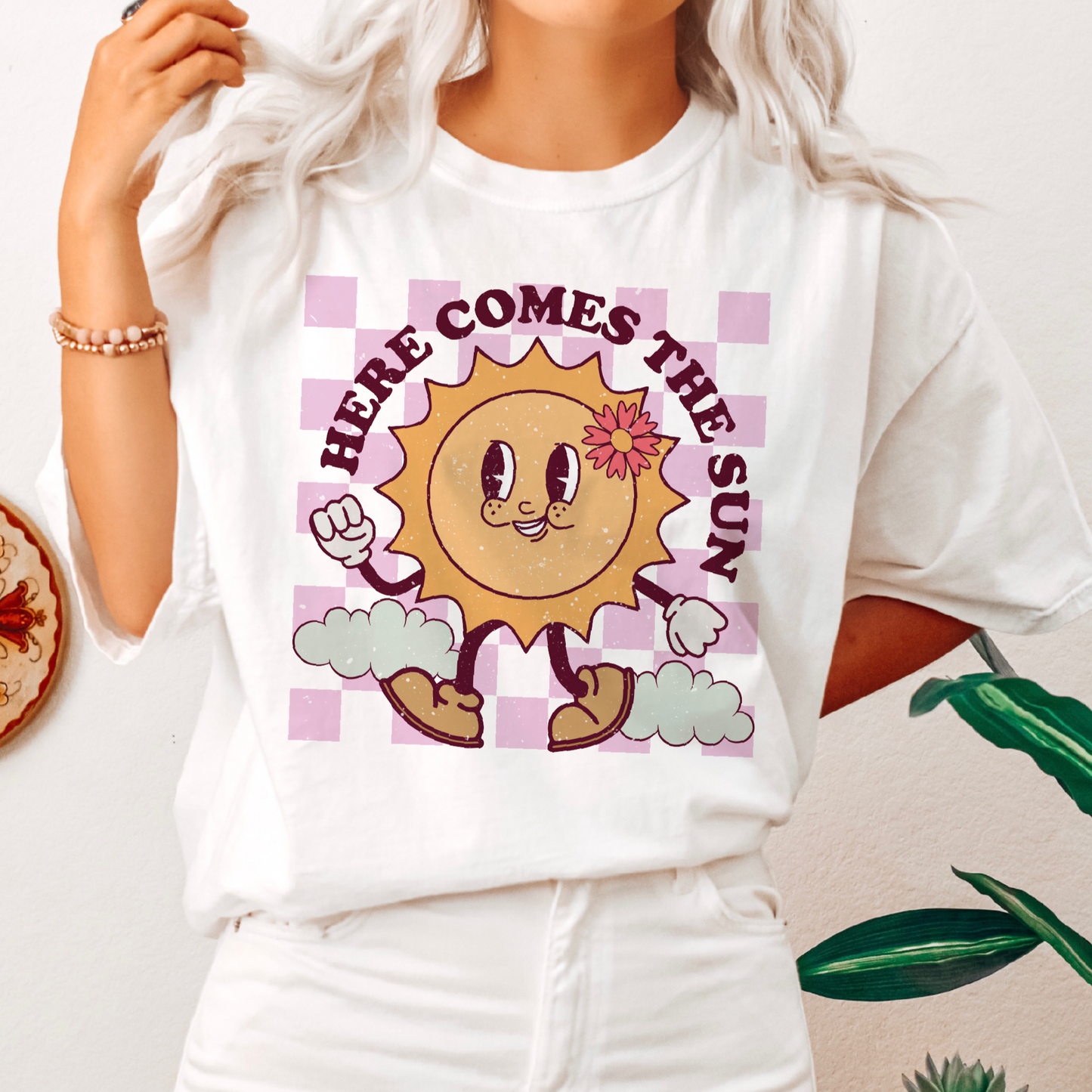 Here Comes The Sun PNG SVG | Groovy Summer Sublimation | Beach T shirt Design