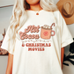 Hot Cocoa & Christmas Movies SVG PNG | Christmas Sublimation | Groovy Christmas | T shirt Design Cut file
