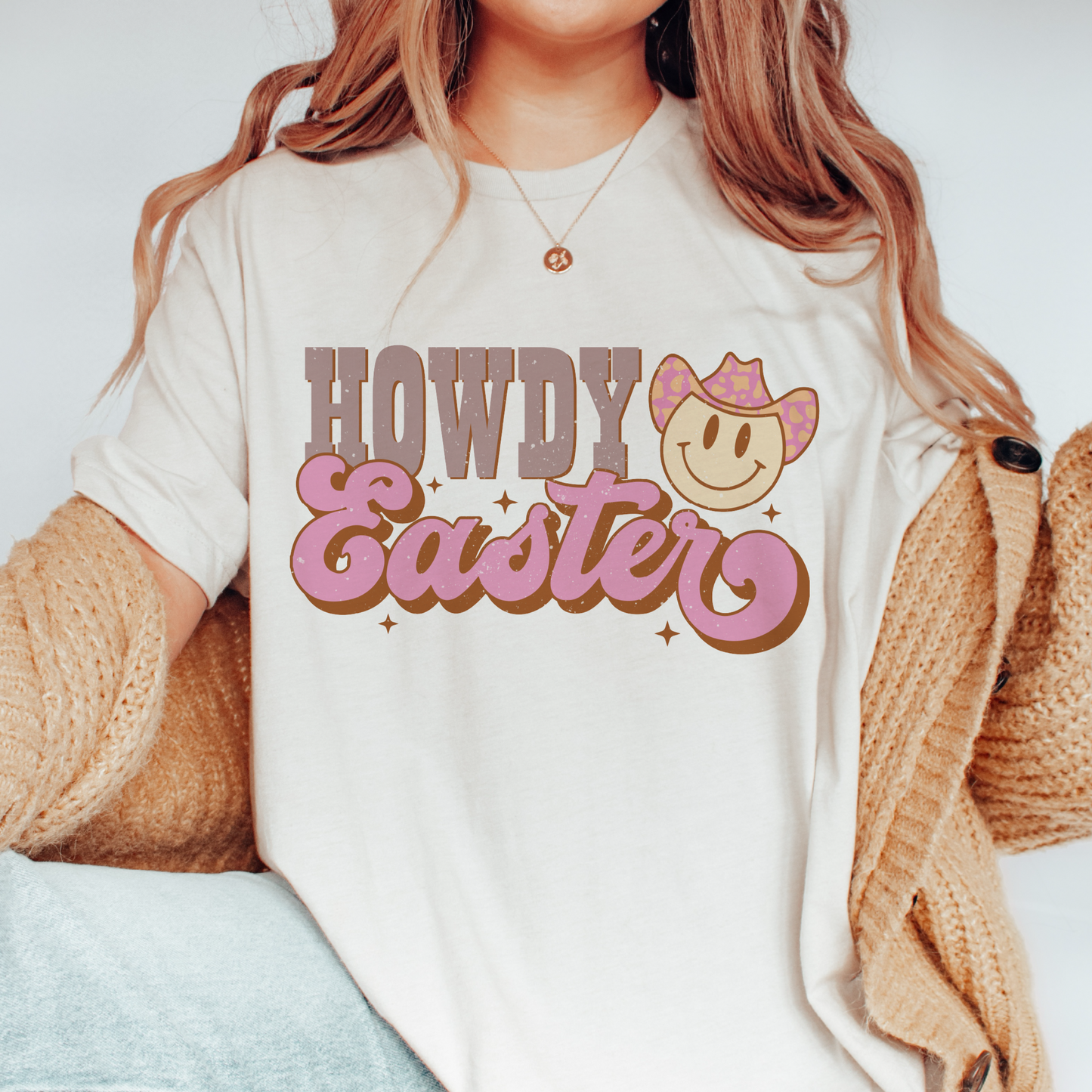 Howdy Easter PNG SVG | Retro Easter Sublimation | Western Smile Cowboy T shirt Design