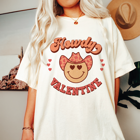 Howdy Valentine SVG PNG | Valentines Sublimation | Retro Groovy T shirt Design