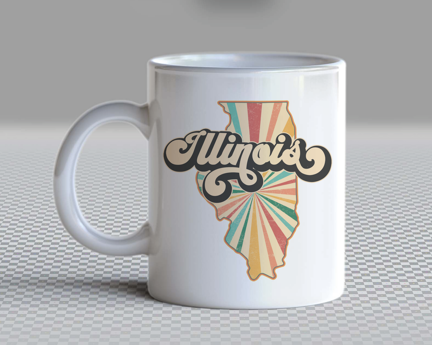 Illinois PNG | Vintage Illinois State Sublimation | Retro Distressed T shirt Design