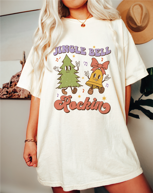 Jingle Bell Rockin SVG PNG | Christmas Sublimation | Retro Groovy Xmas | T shirt Design Cut file