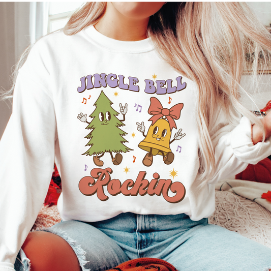 Jingle Bell Rockin SVG PNG | Christmas Sublimation | Retro Groovy Xmas | T shirt Design Cut file