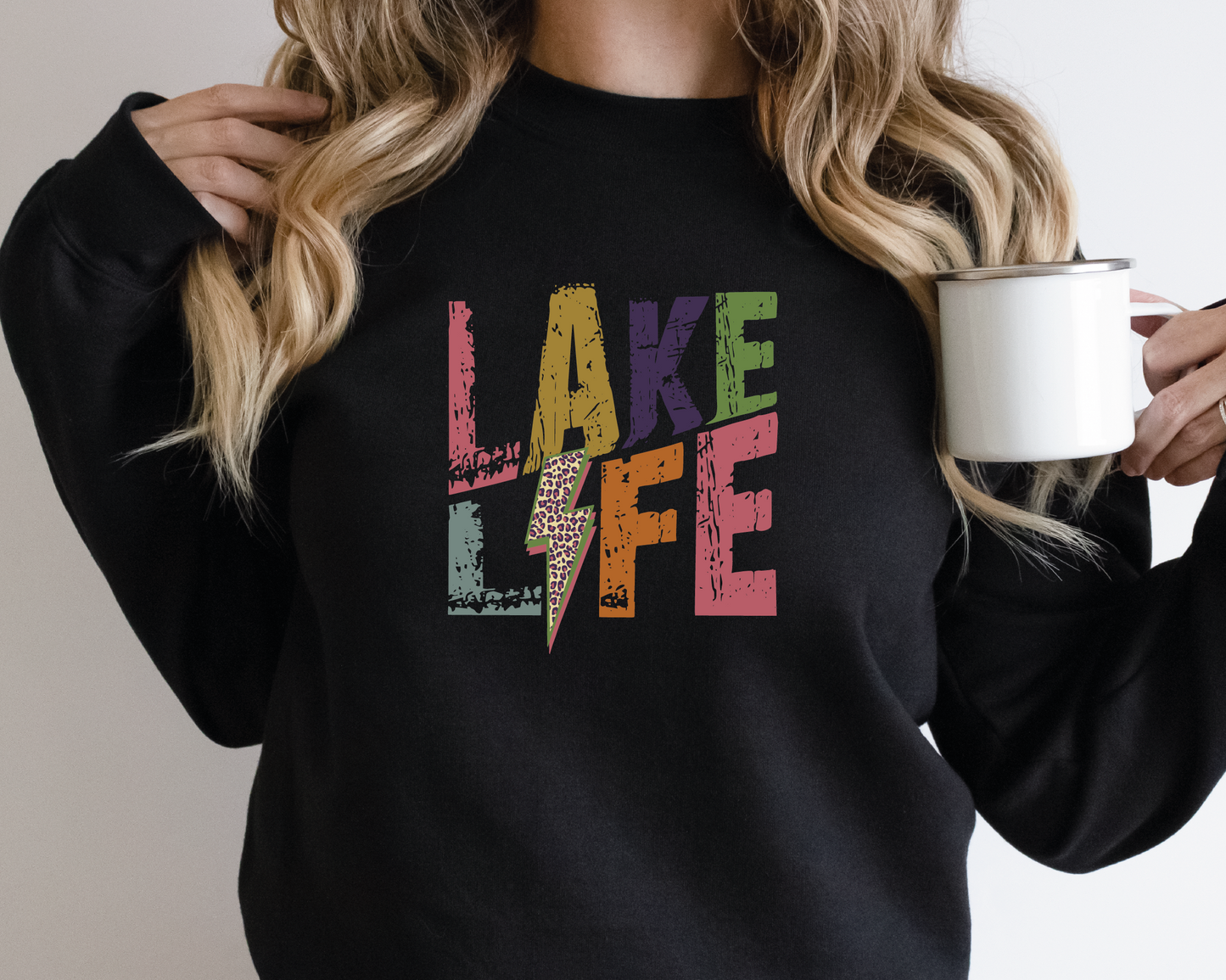Lake Life SVG PNG | Distressed font Sublimation | Leopard Lightning Bolt | Summer T shirt Design