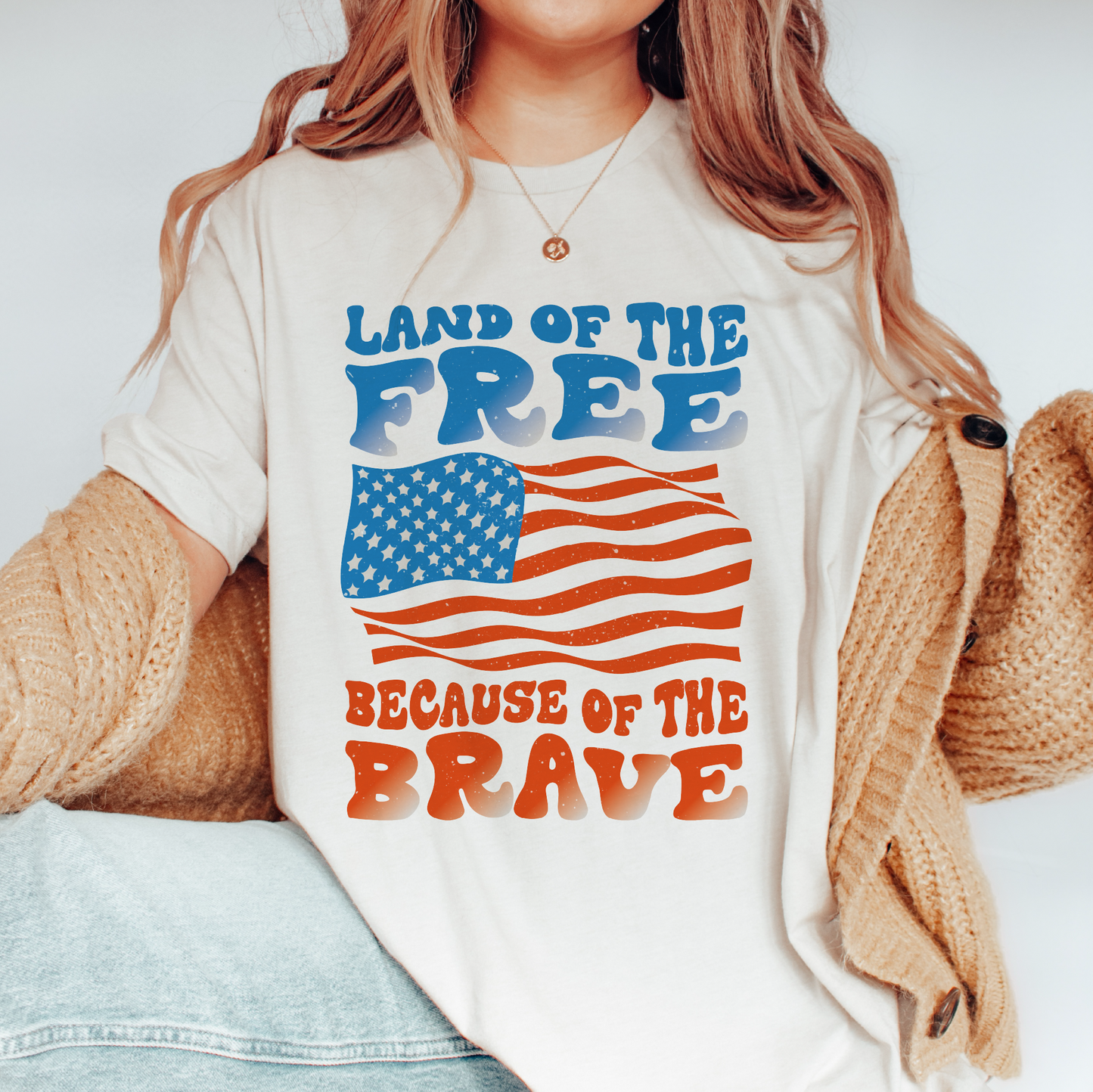 Land of the Free SVG PNG | Retro 4th of July Sublimation | Patriotic T shirt Design