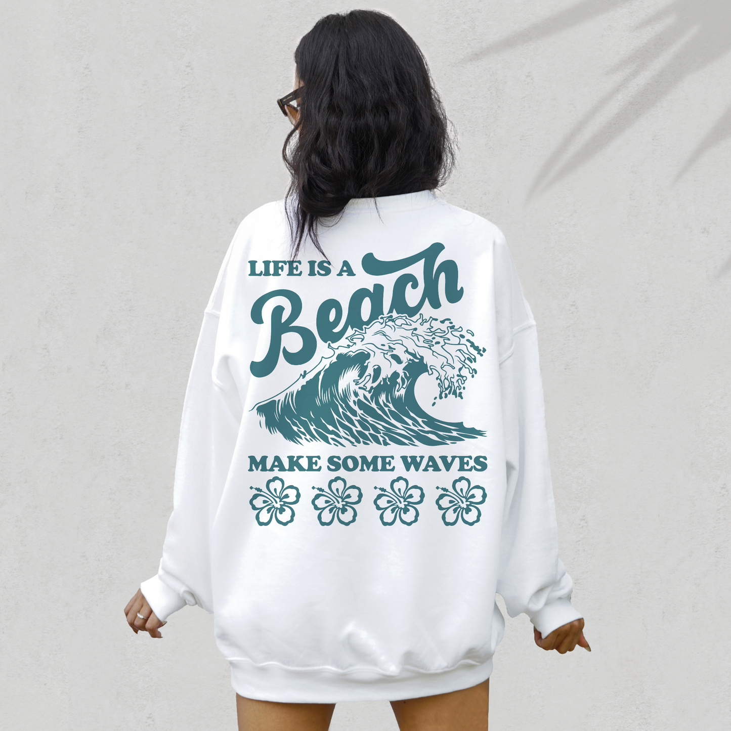 Life is a Beach Make Some Waves PNG SVG | Vintage Summer Sublimation | T shirt Design