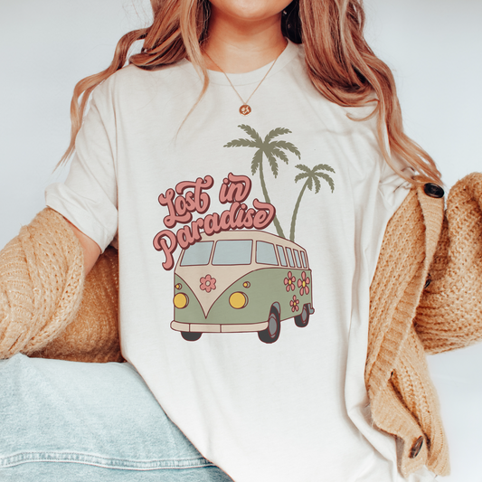 Lost in Paradise PNG SVG | Retro Vintage Summer Sublimation | Beach Van T shirt Design