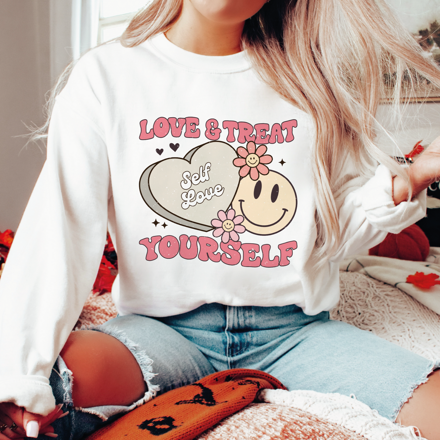 Love & Treat Yourself SVG PNG | Valentines Day Sublimation | Self Love T shirt Design