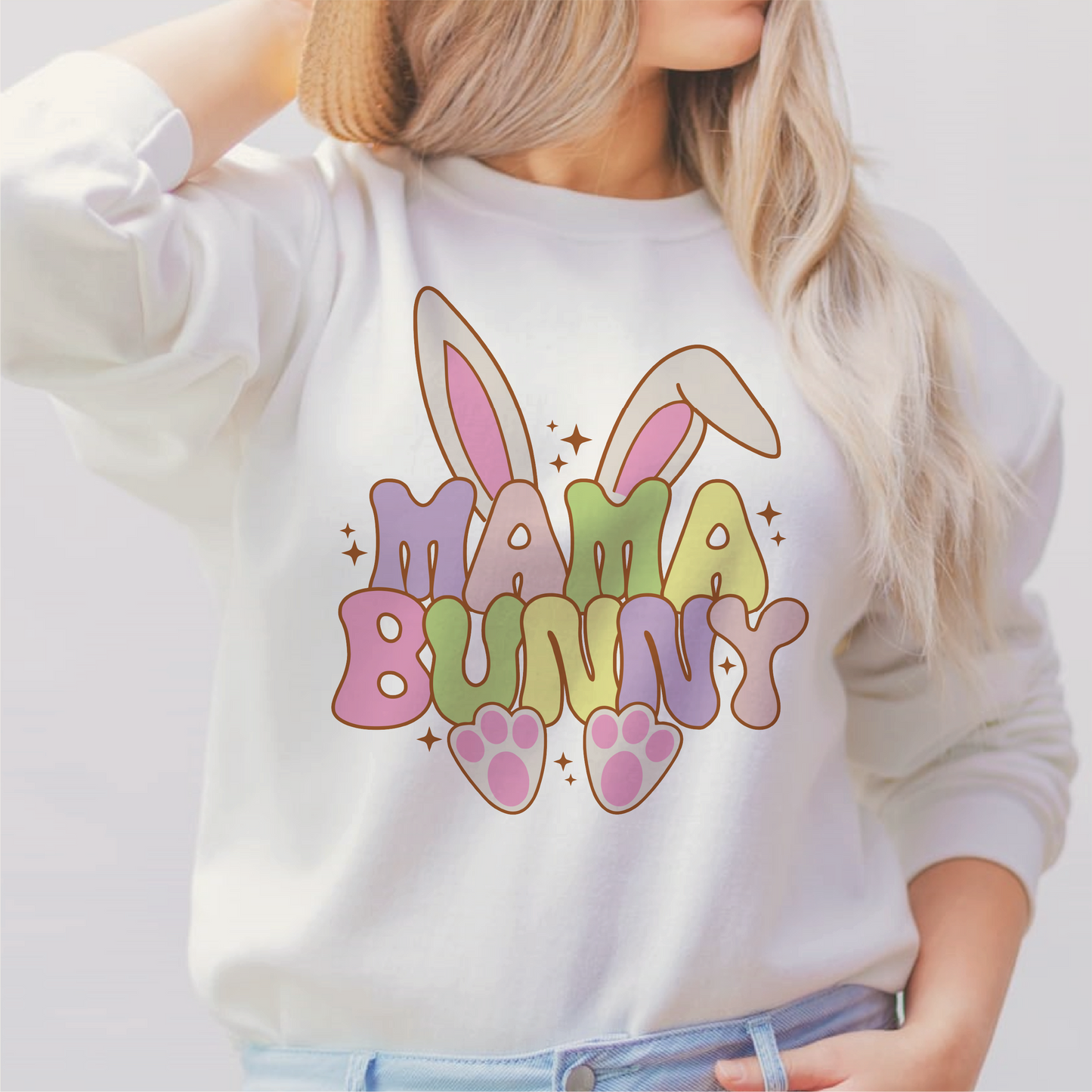 Mama Bunny PNG SVG | Retro Easter Sublimation | Groovy Mama and Me T shirt Design