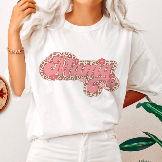 Mama SVG PNG | Leopard Mama & Mini | Mother's Day Sublimation | Retro T shirt Design