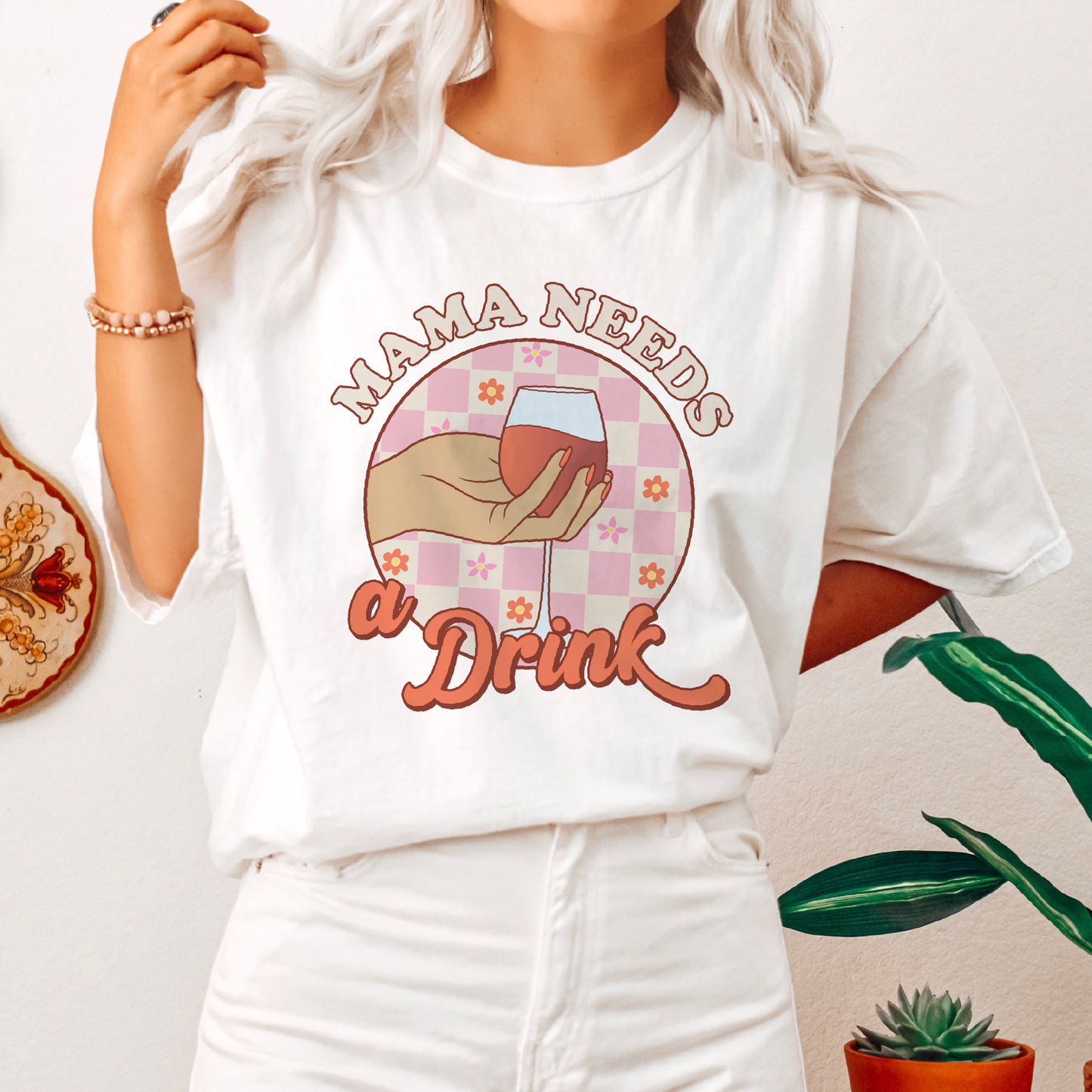 Mama Needs a Drink SVG PNG | Mother's Day Sublimation | Funny Mama T shirt Design