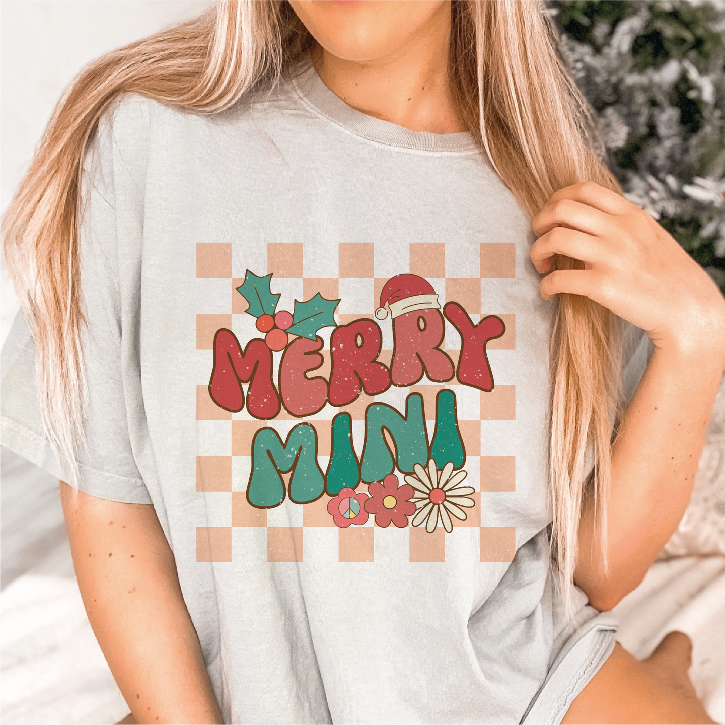 Merry Mini SVG PNG | Christmas Sublimation | Groovy Christmas | T shirt Design Cut file