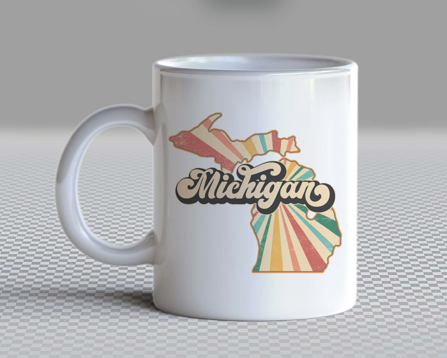 Michigan PNG | Vintage Michigan State Sublimation | Retro Distressed T shirt Design