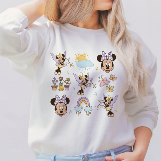 Spring Mouse Doodles PNG SVG | Magical Minnie Sublimation | Retro T shirt Design