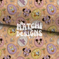Orange Easter Magical Mouse Ears Seamless Pattern, Repeat Pattern for Fabric Sublimation