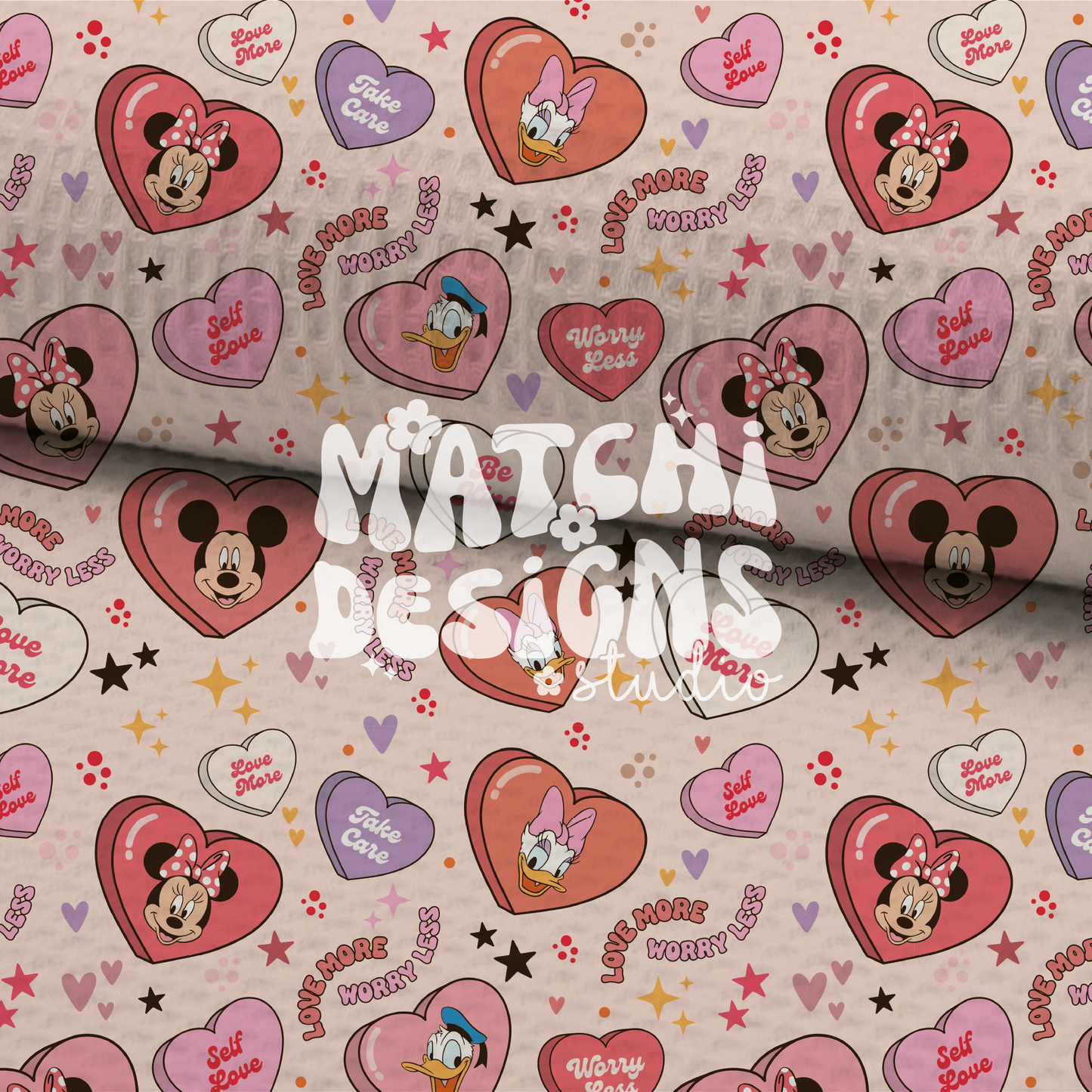 Valentines Magical Mouse Ears Seamless Pattern, Repeat Pattern for Fabric Sublimation