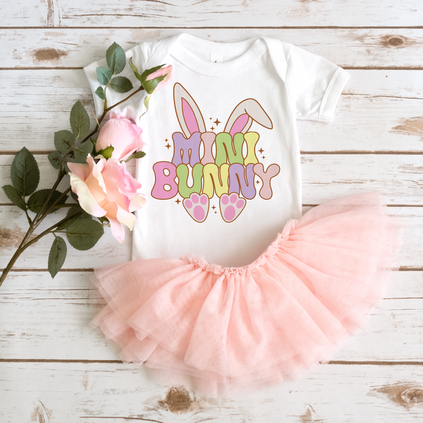 Mini Bunny PNG SVG | Retro Easter Sublimation | Groovy Mama and Me T shirt Design