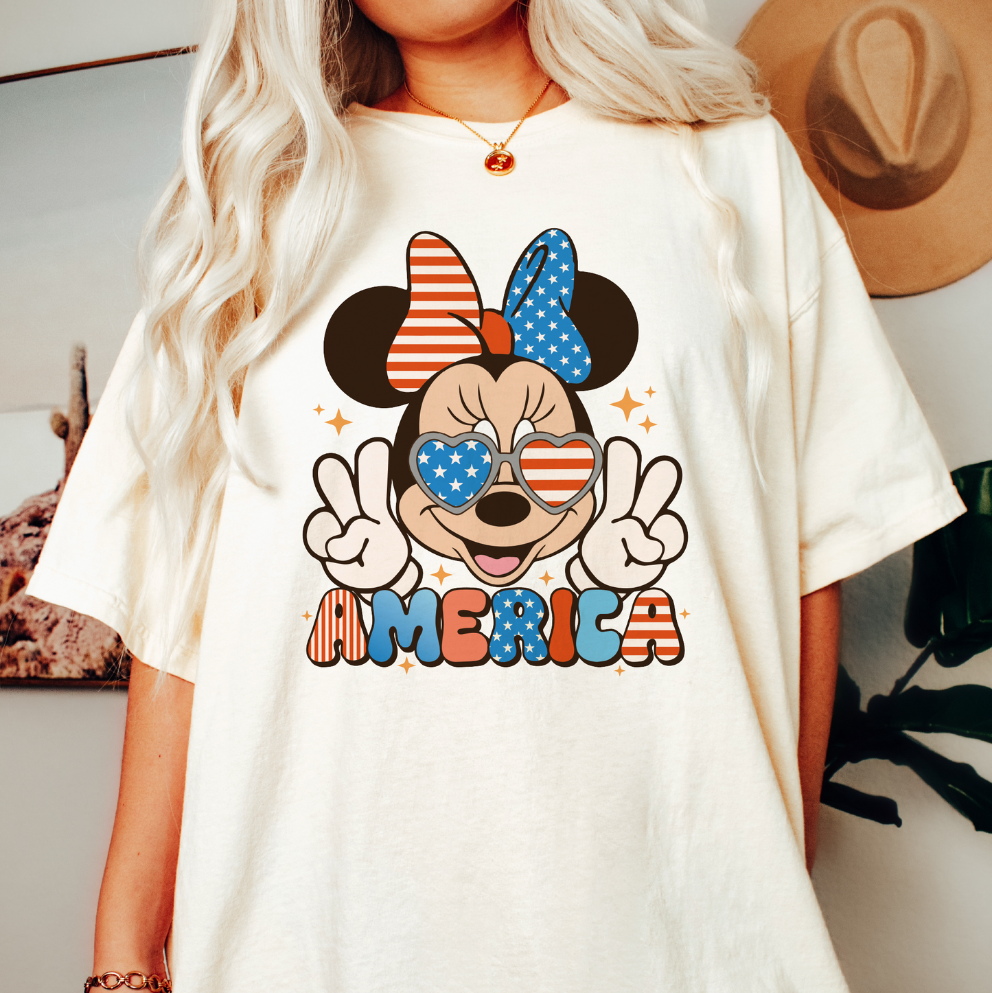 4th July Magical Minnie PNG SVG | Retro America Sublimation | Mouse T shirt Design