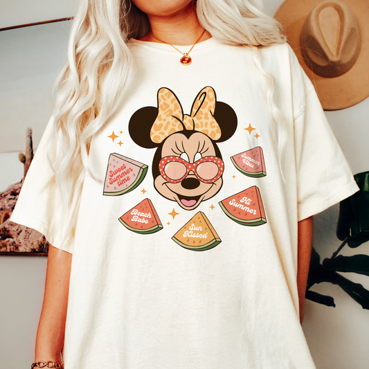 Summer Magical Minnie PNG SVG | Cute Watermelon Sublimation | Mouse T shirt Design