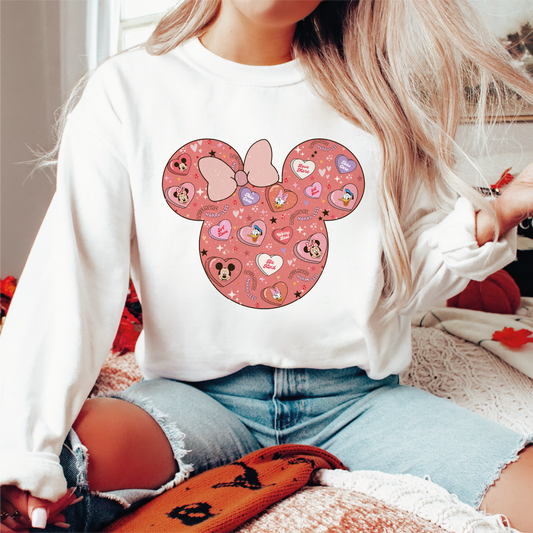 Valentines Mouse Ears PNG SVG, Magical Valentine Sublimation | Retro T shirt Design