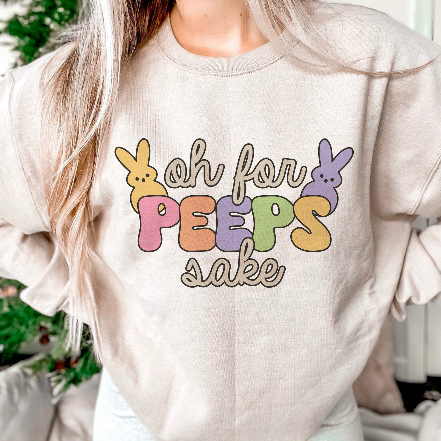 Oh for Peeps Sake PNG SVG | Groovy Easter Sublimation | Easter Bunny T shirt Design