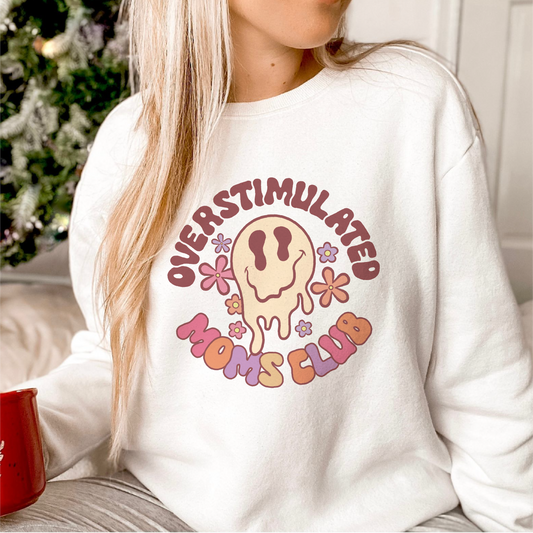 Overstimulated Moms Club SVG PNG | Mother's Day Sublimation | Retro T shirt Design