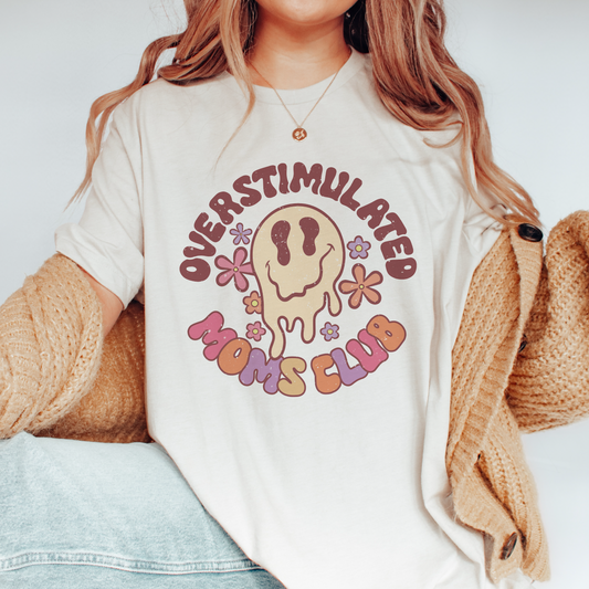 Overstimulated Moms Club SVG PNG | Mother's Day Sublimation | Retro T shirt Design