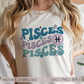 Pisces SVG PNG | Zodiac Sublimation | Retro Vintage Pisces | T shirt Design Cut file