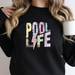Pool Life SVG PNG | Distressed font Sublimation | Leopard Lightning Bolt | Summer T shirt Design