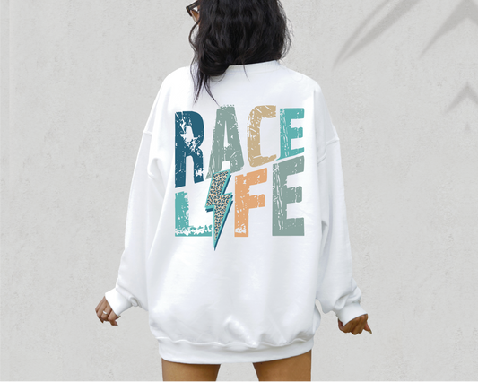 Race Life SVG PNG | Distressed font Sublimation | Leopard Lightning Bolt | Summer T shirt Design