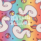 Summer Seamless Pattern, Unicorn Float Repeat Pattern for Fabric Sublimation