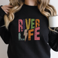 River Life SVG PNG | Distressed font Sublimation | Leopard Lightning Bolt | Summer T shirt Design